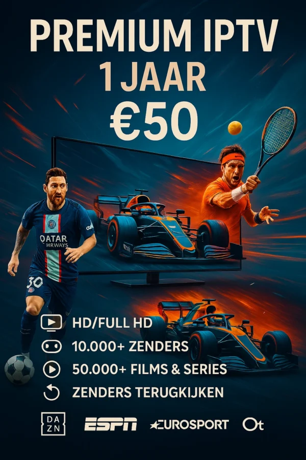 Premium IPTV 1 Jaar Abonnement